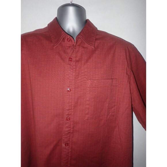 Mens Topo Designs Short Sleeve Button-Up Shirt XXL Red Plaid Cotton Casual Gorp - Picture 3 of 6